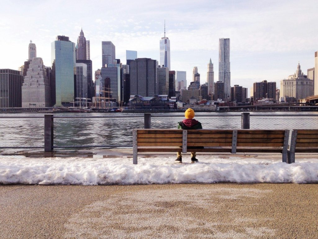 Warme Winterkleidung und Reiseausrüstung für New York