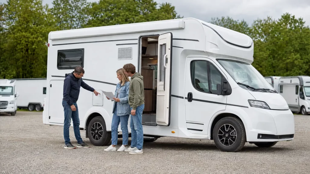 Einweisung in ein gemietetes Wohnmobil bei der Fahrzeugübergabe